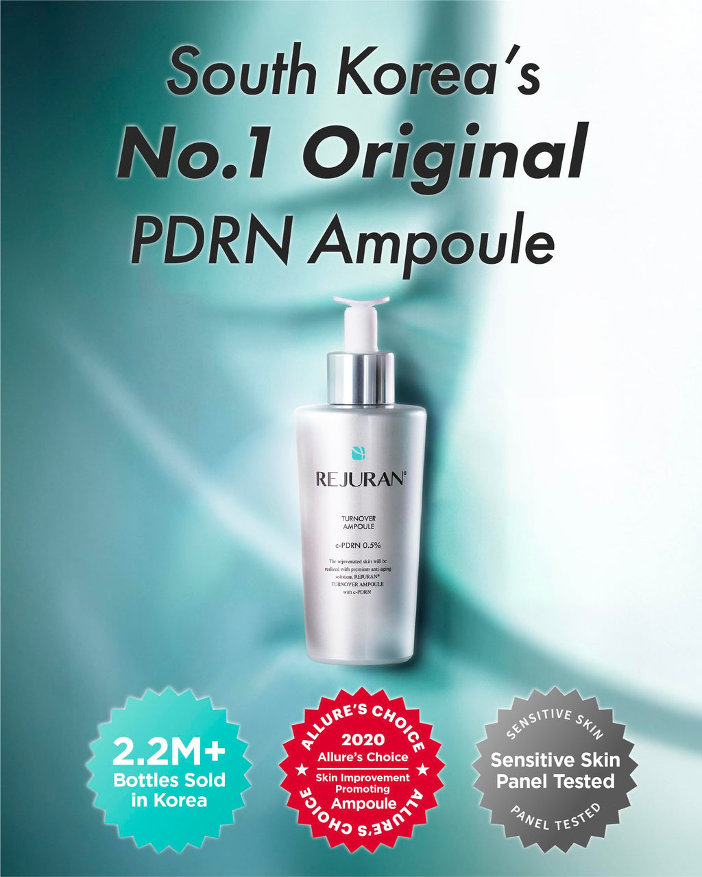 REJURAN Turnover Ampoule C-PDRN [Larger Size] – Salmon DNA Serum for Hydration, Firming & Radiant Glow | Korean Skincare