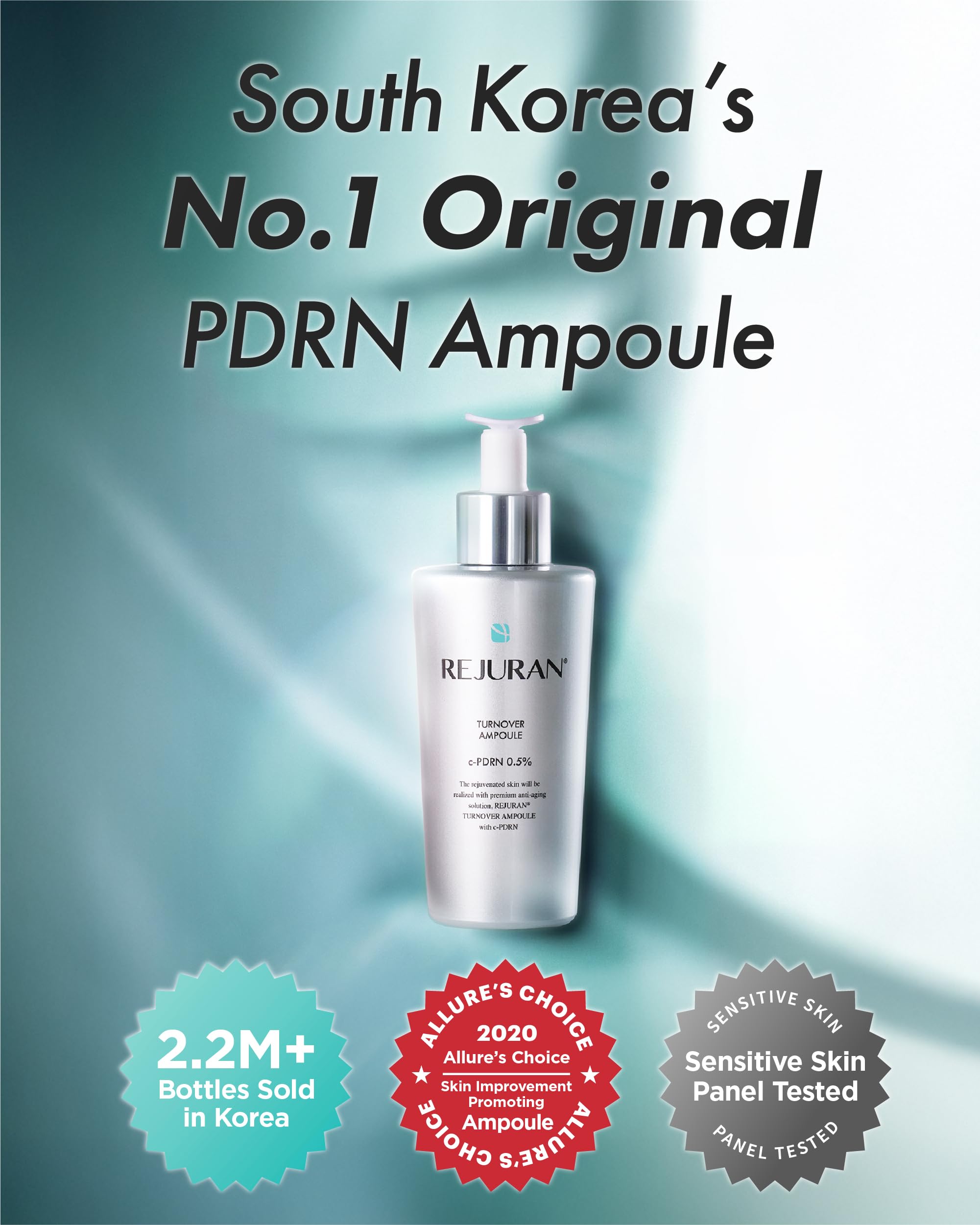 REJURAN Turnover Ampoule C-PDRN [Larger Size] – Salmon DNA Serum for Hydration, Firming & Radiant Glow | Korean Skincare
