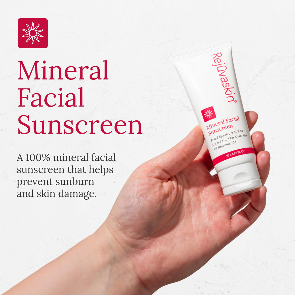 Rejuvaskin Mineral Facial Sunscreen SPF 32 – Oil-Free for Sensitive, Acne-Prone Skin