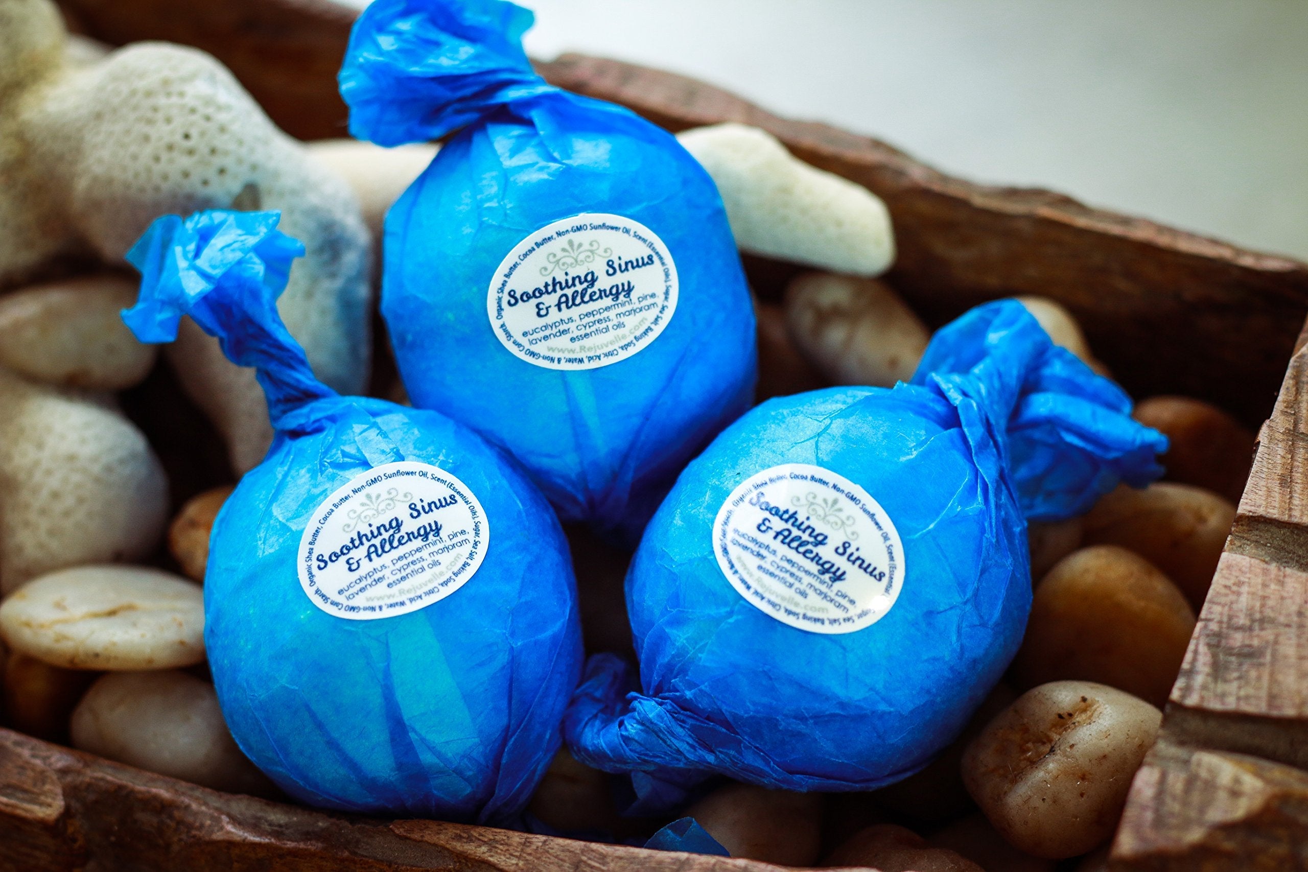 Rejuvelle Bath Bomb Gift Set – 6 All-Natural Soothing Fizzies with Eucalyptus & Peppermint