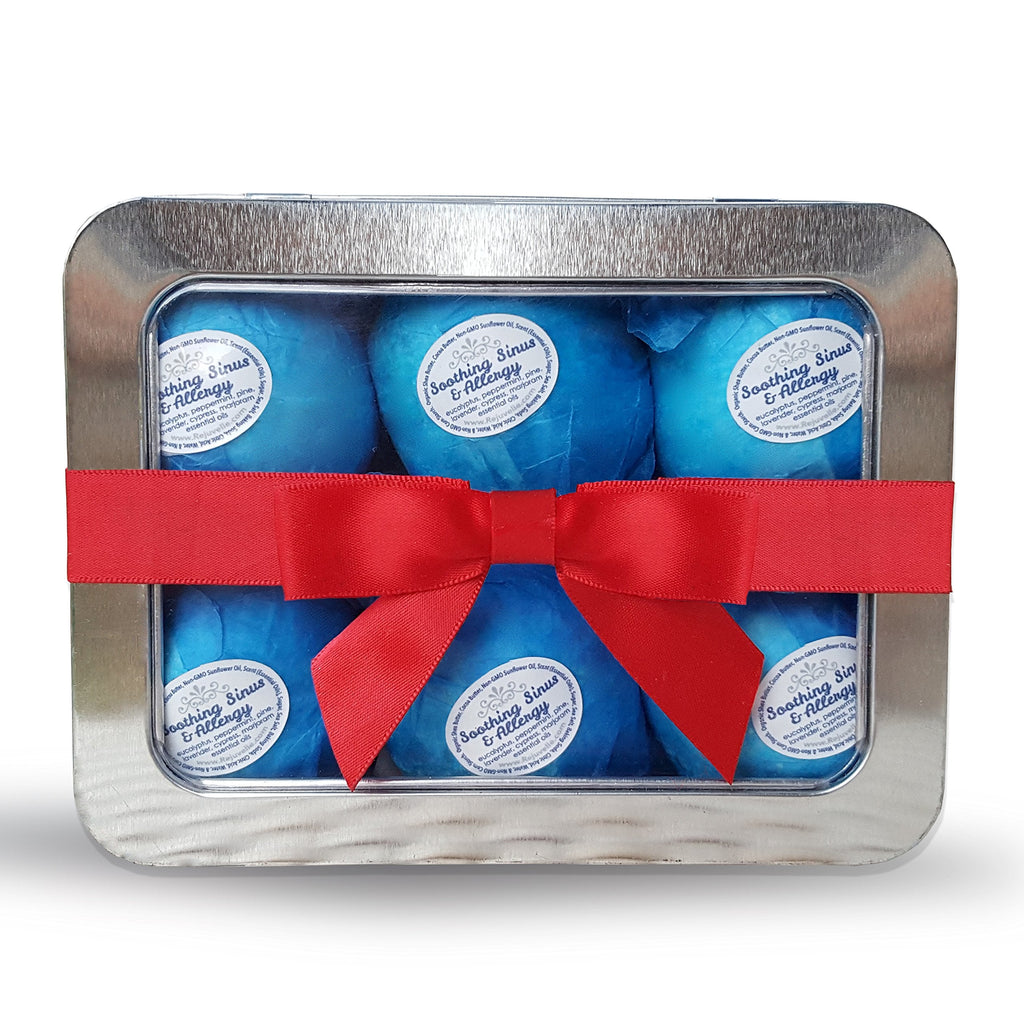 Rejuvelle Bath Bomb Gift Set – 6 All-Natural Soothing Fizzies with Eucalyptus & Peppermint