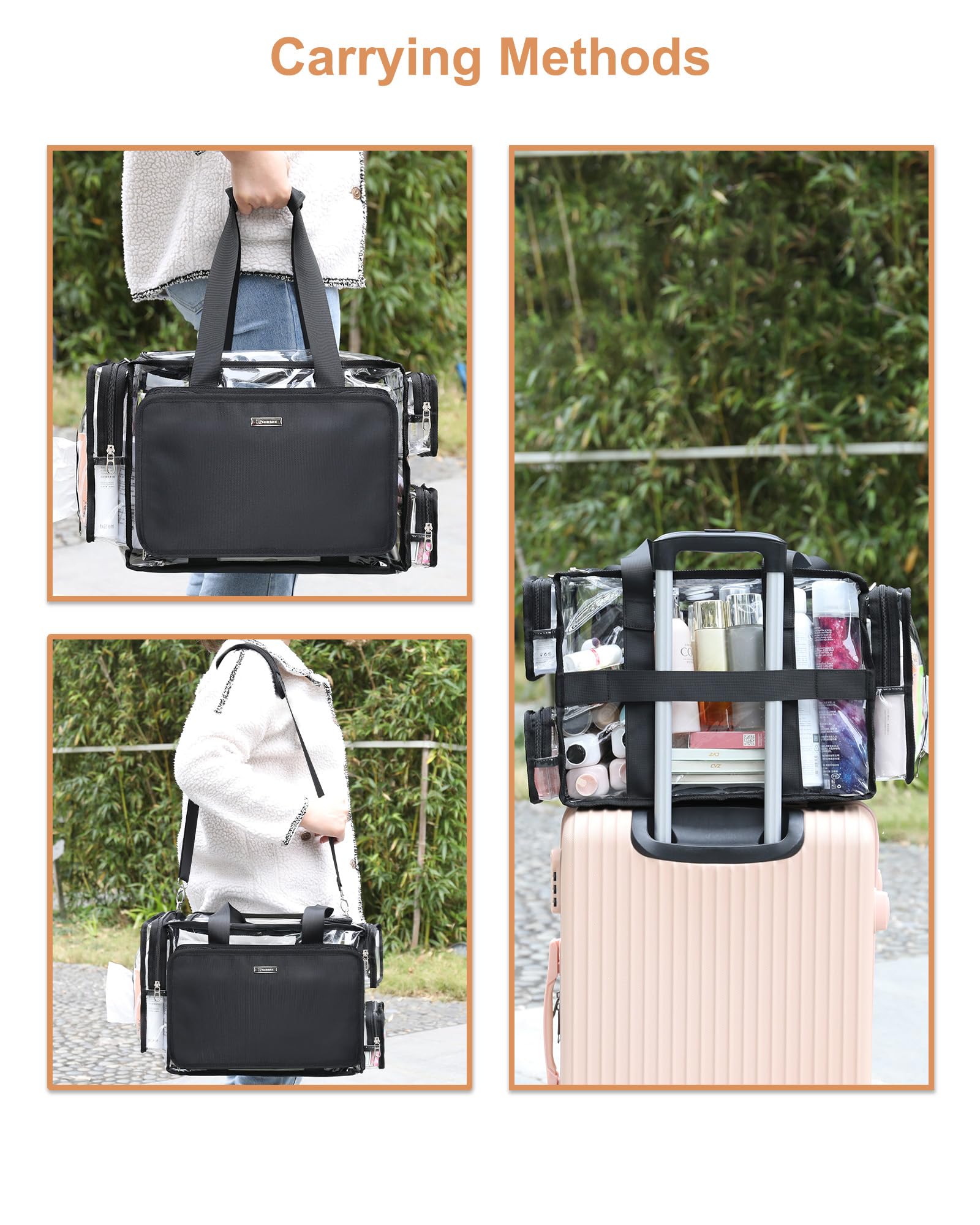 Relavel Clear Makeup Bag with 2 Small Pouches – Portable Pro MUA Kit Organizer