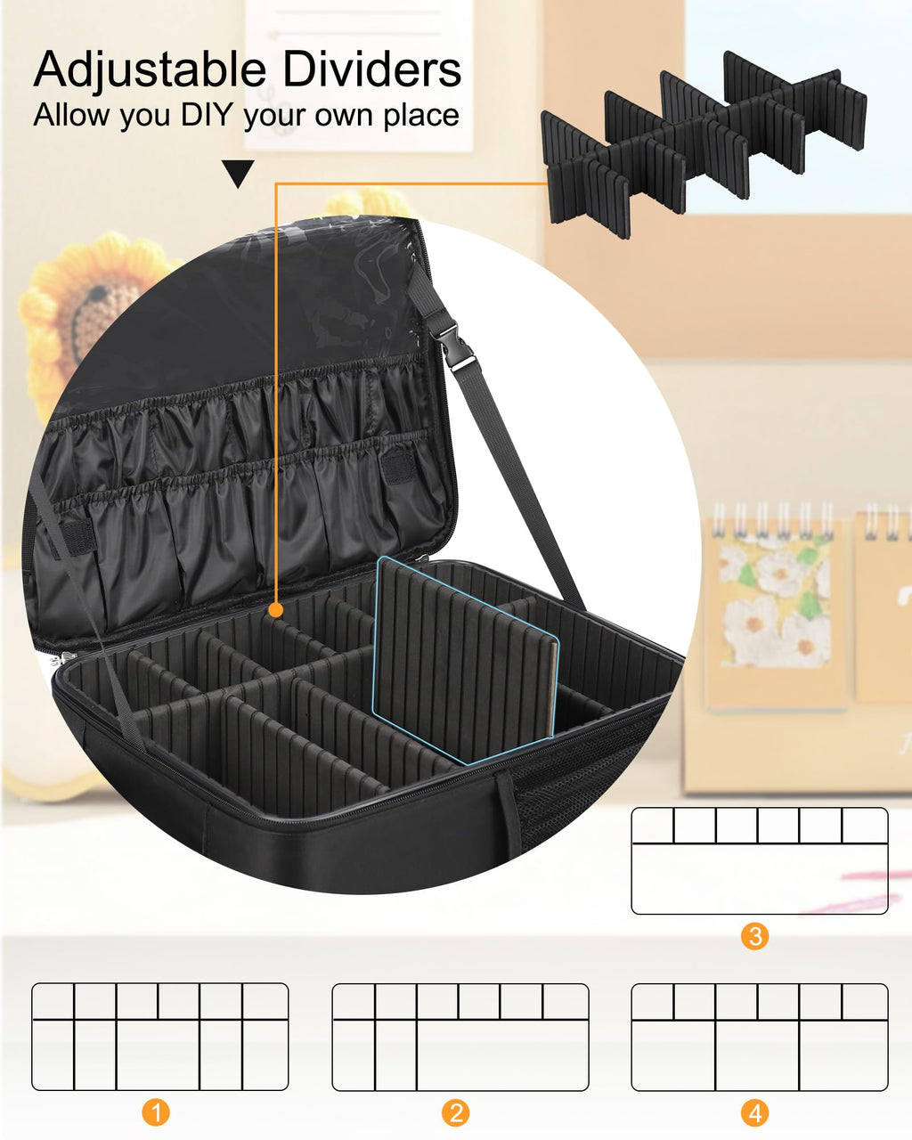 Relavel Professional Makeup Backpack & Large Clear Makeup Bag – Adjustable Dividers