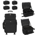 Relavel 3-in-1 Rolling Makeup Case | Pro Travel Trolley with Wheels (Black)