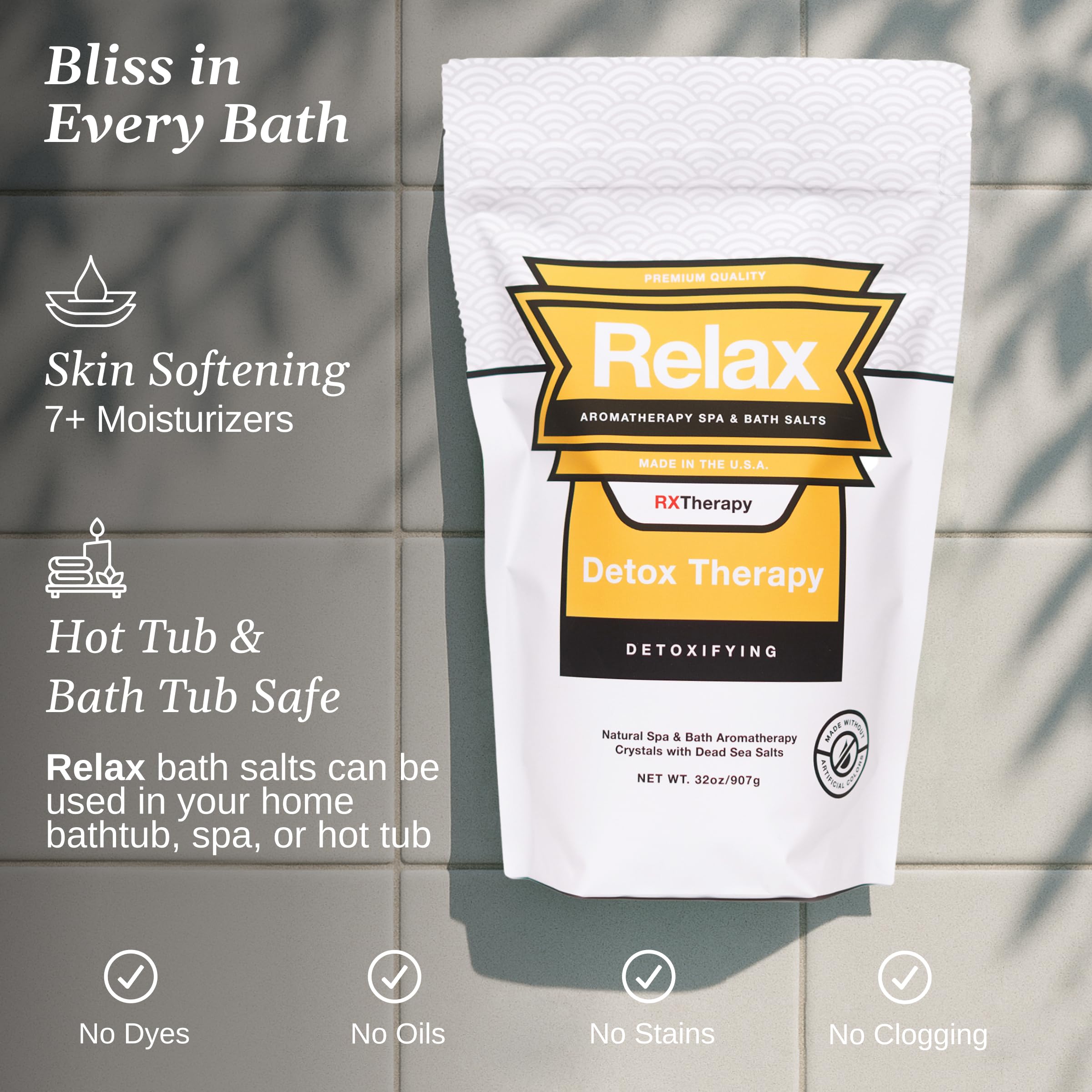 Relax Spa & Bath RX Therapy 7-Pack: Epsom & Dead Sea Aromatherapy Bath Salts