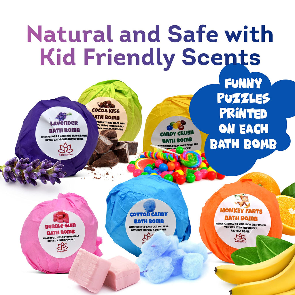 Relaxcation Made-in-USA Kids Bath Bombs with Toys Inside – 36 Ocean Toys Gift Set