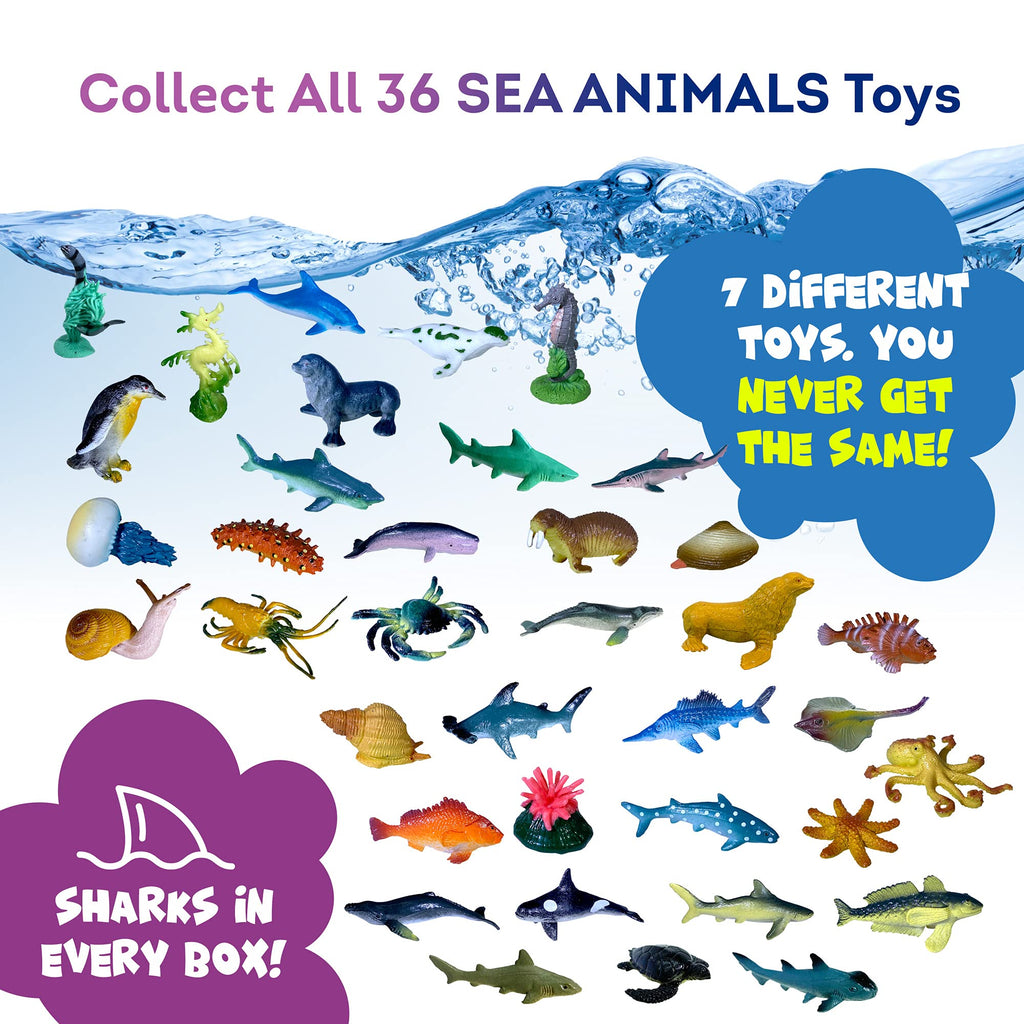 Relaxcation Made-in-USA Kids Bath Bombs with Toys Inside – 36 Ocean Toys Gift Set