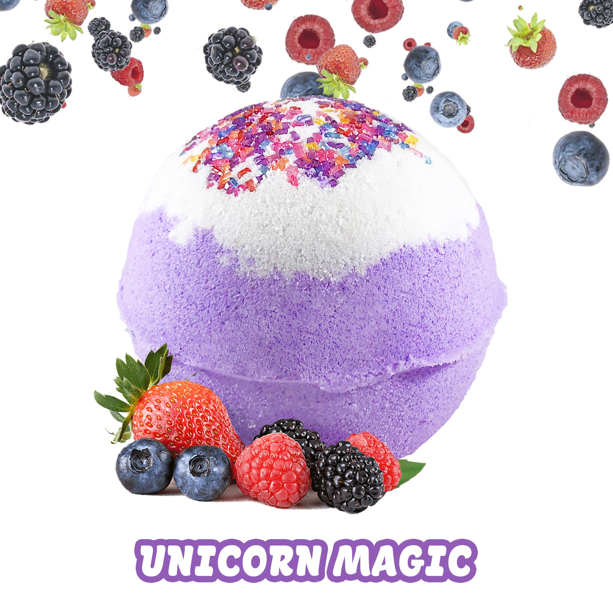 Relaxcation Unicorn Bubble Bath Bomb with Necklace Inside – 8 oz Gift Box, Natural Ingredients, Sensitive Skin Friendly