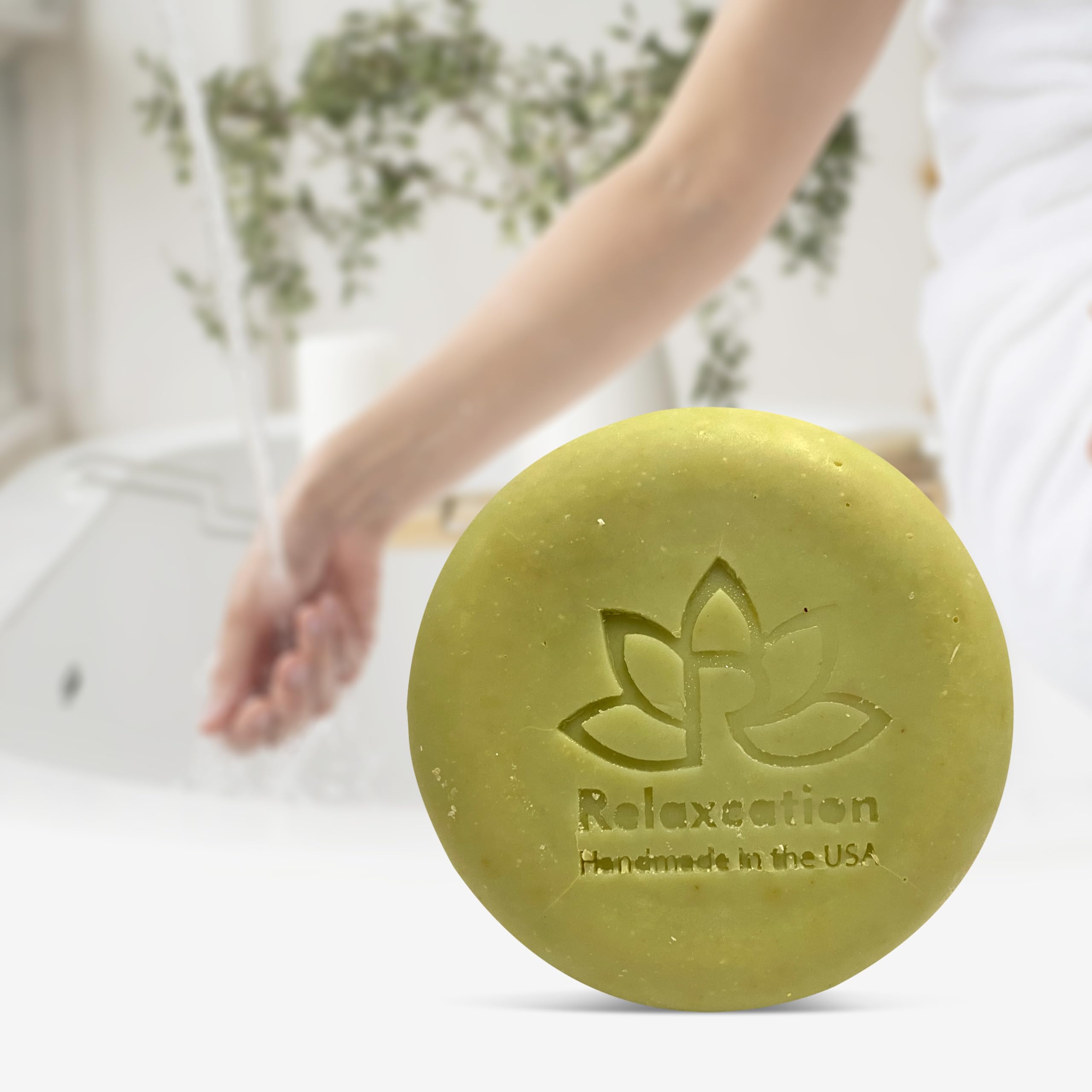 Relaxcation Olive Soap Bar – MADE IN USA, Organic Olive Oil & Leaves (3-Pack)