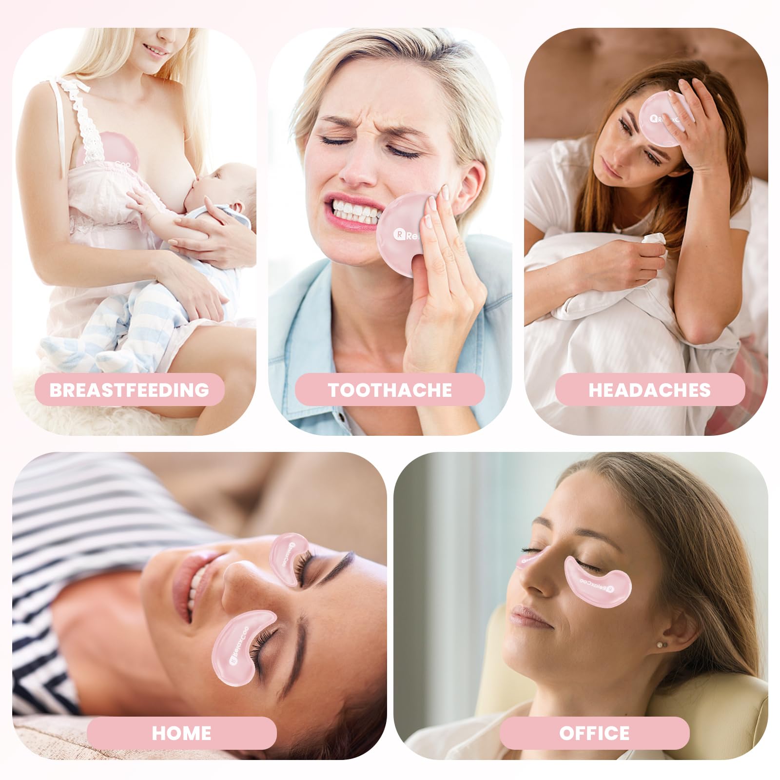 RelaxCoo Ice Face Eye Mask – Cold & Hot Gel Therapy for Dark Circles, Puffy Eyes & Headache Support