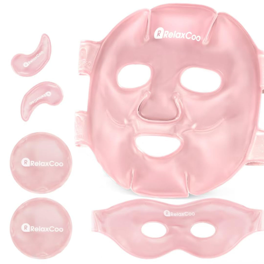RelaxCoo Ice Face Eye Mask – Cold & Hot Gel Therapy for Dark Circles, Puffy Eyes & Headache Support