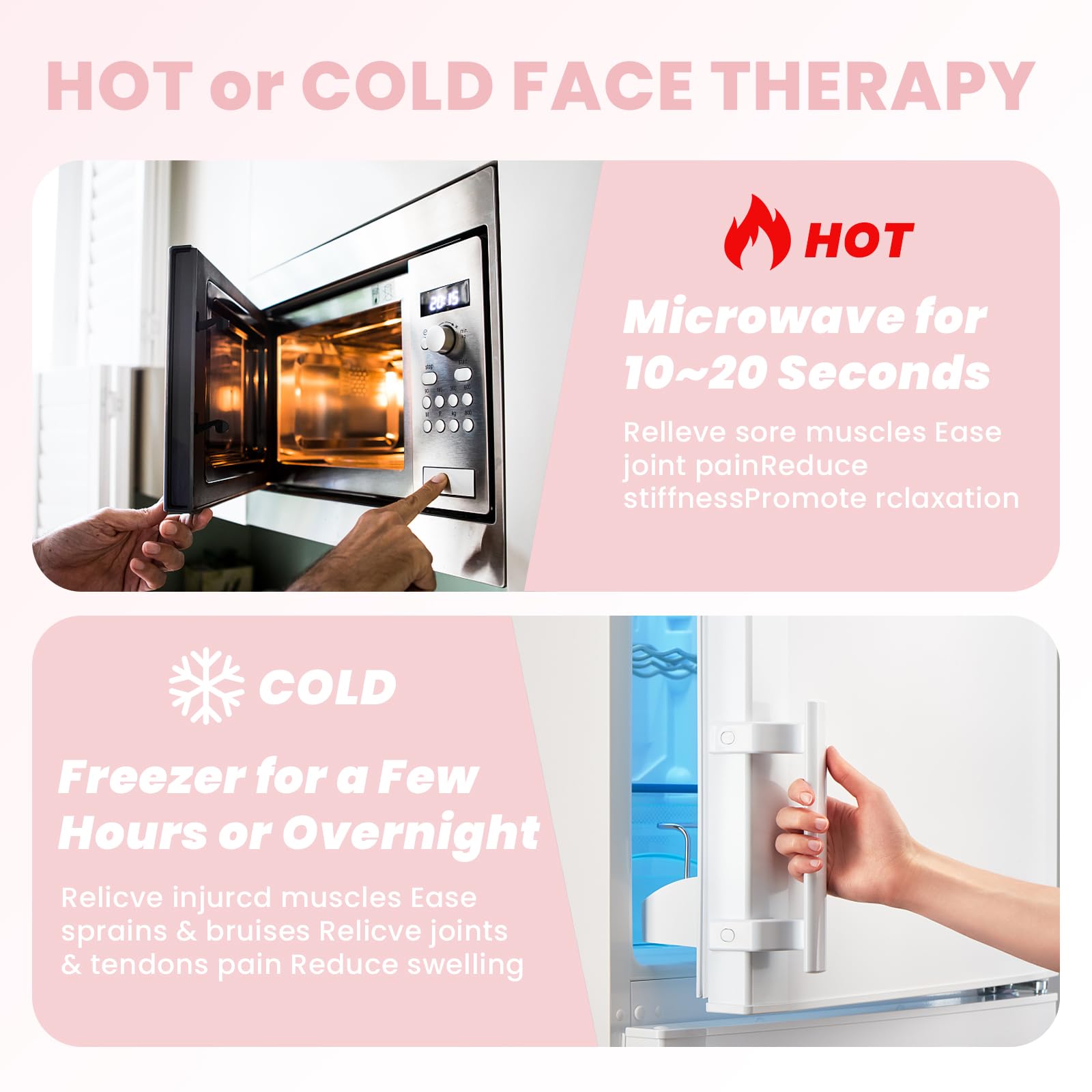 RelaxCoo Ice Face Eye Mask – Cold & Hot Gel Therapy for Dark Circles, Puffy Eyes & Headache Support