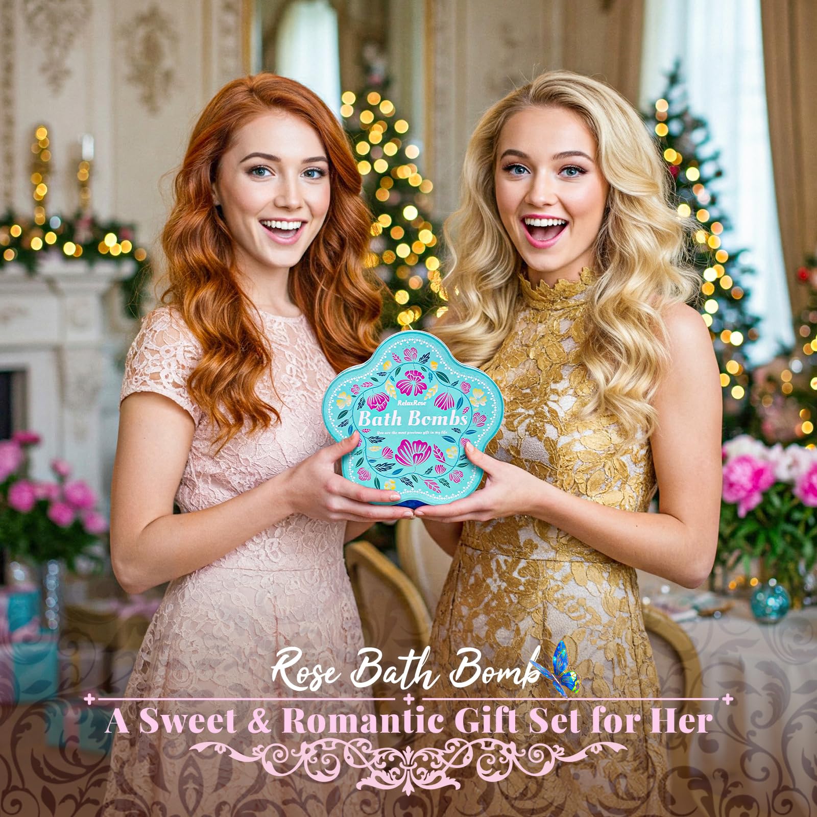 RelaxRose Bath Bomb Gift Set – 10 Handmade Bombs with 5 Aromatic Scents for Spa-At-Home Relaxation