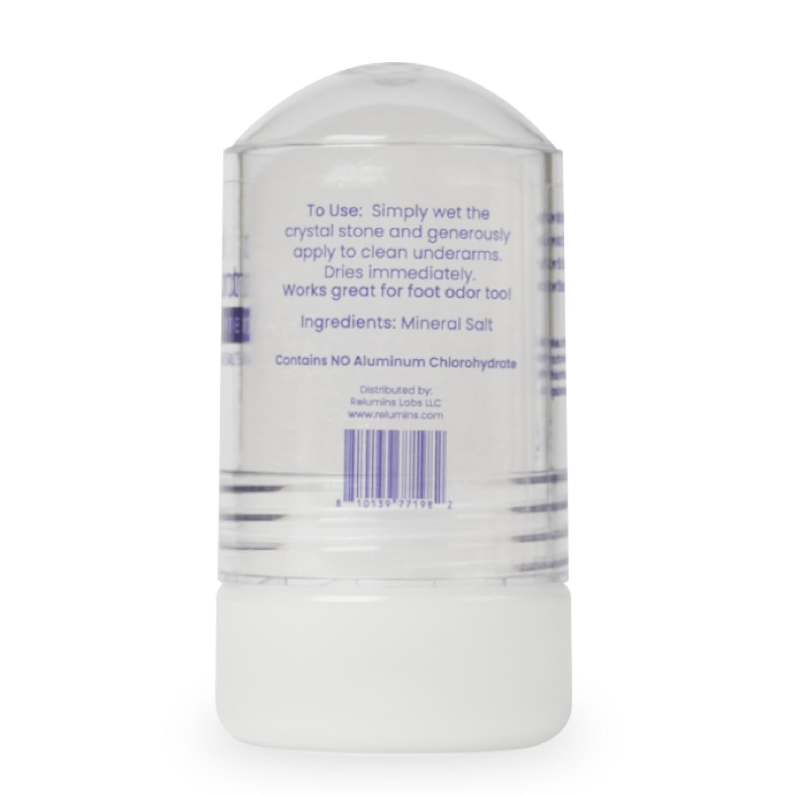 Relumins Crystal Deodorant – Aluminum-Free Mineral Salt Roll-On, 60g x 3