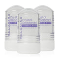 Relumins Crystal Deodorant – Aluminum-Free Mineral Salt Roll-On, 60g x 3