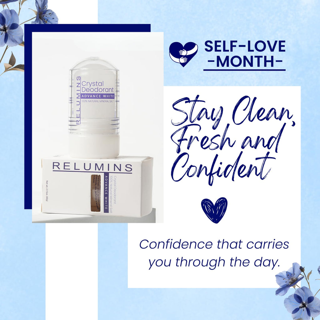 Relumins Crystal Deodorant – Aluminum-Free Mineral Salt Roll-On, 60g x 3
