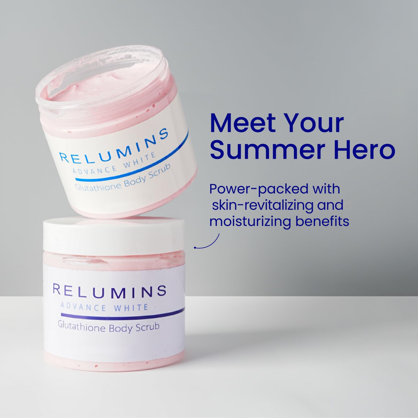 Relumins Premium Summer Body Scrub with Glutathione, Rosehip & Sea Salt – 400ml