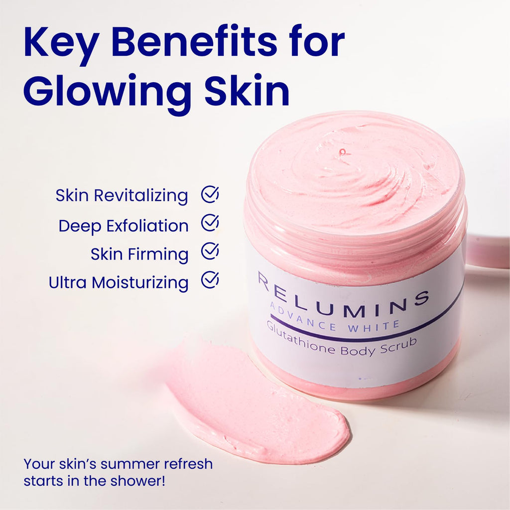 Relumins Premium Summer Body Scrub with Glutathione, Rosehip & Sea Salt – 400ml