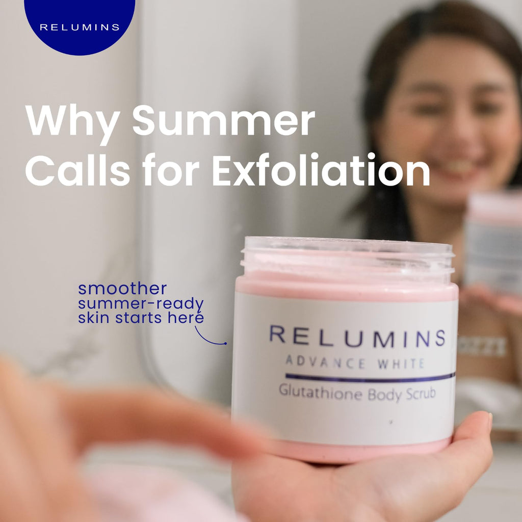 Relumins Premium Summer Body Scrub with Glutathione, Rosehip & Sea Salt – 400ml
