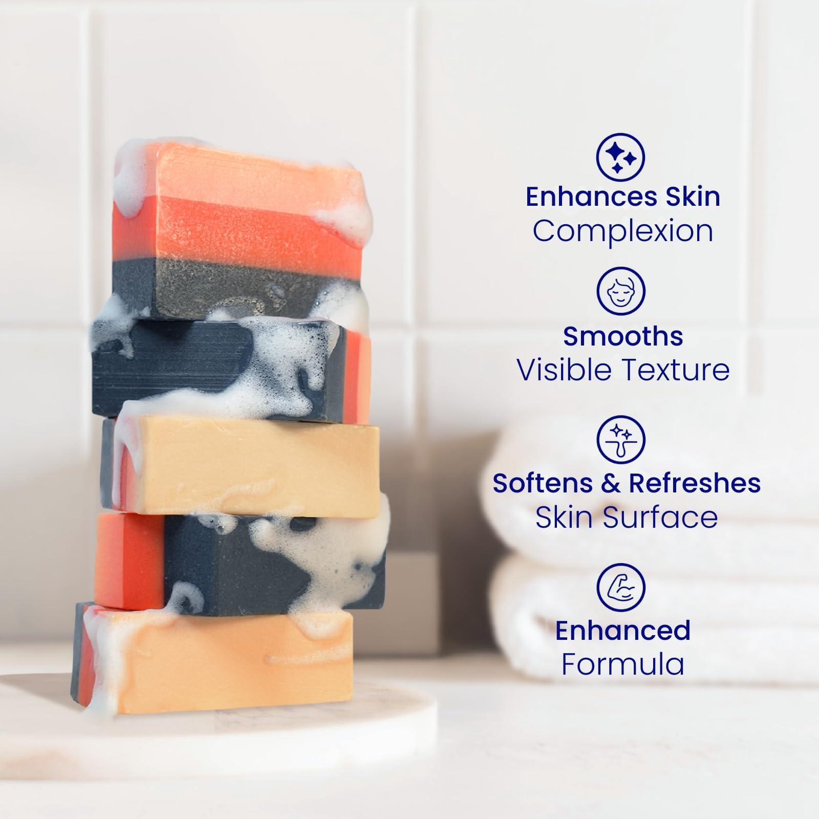 Relumins Premium 3-in-1 Glutablend Soap Bar with Rosehips – 65g x5, Face & Body Cleanser