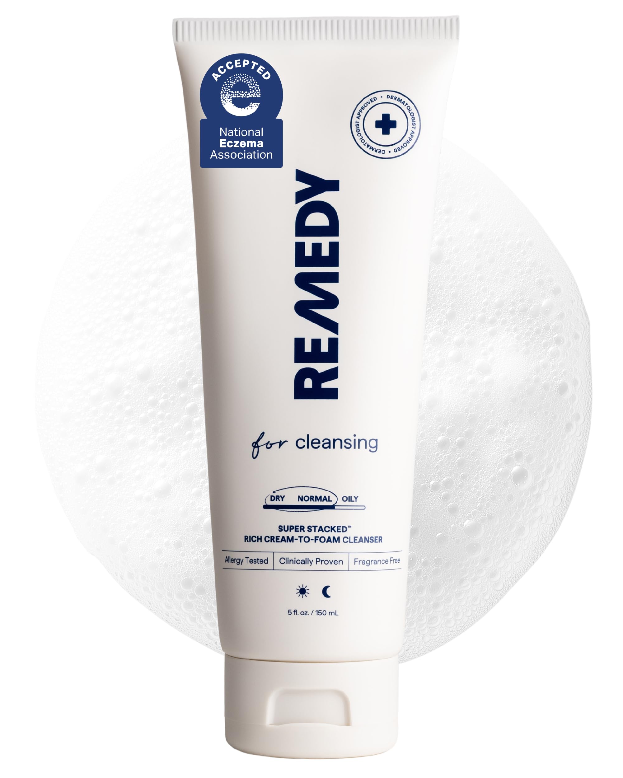 Remedy Science Rich Cream Cleansing | Cream-to-Foam Cleanser with Ceramides, Glycerin & Panthenol | Hydrating Cleanser for Normal–Dry Skin | By Dr. Shah | 5 fl oz