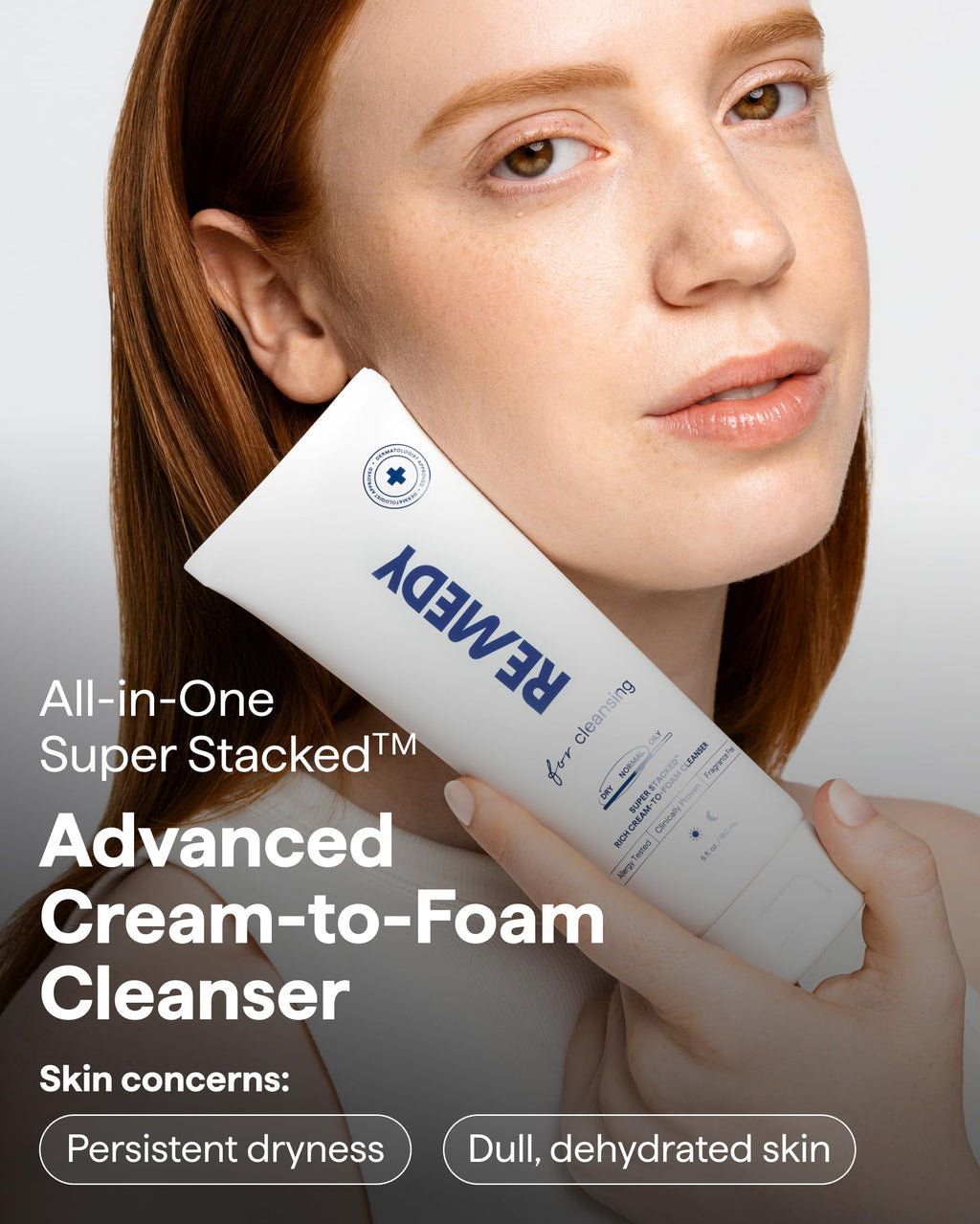Remedy Science Rich Cream Cleansing | Cream-to-Foam Cleanser with Ceramides, Glycerin & Panthenol | Hydrating Cleanser for Normal–Dry Skin | By Dr. Shah | 5 fl oz