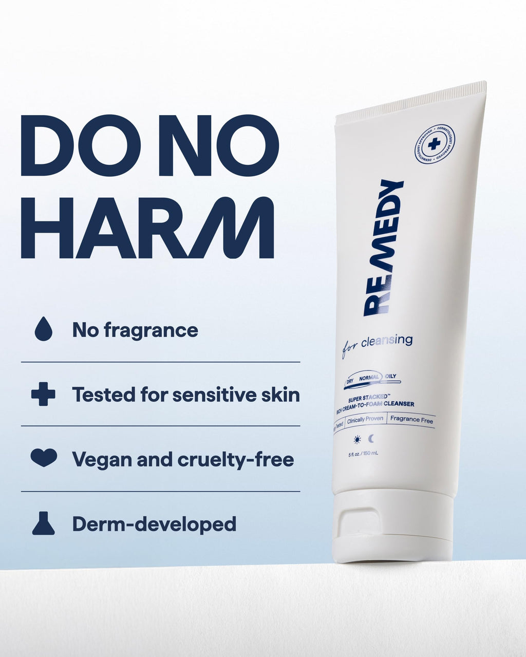 Remedy Science Rich Cream Cleansing | Cream-to-Foam Cleanser with Ceramides, Glycerin & Panthenol | Hydrating Cleanser for Normal–Dry Skin | By Dr. Shah | 5 fl oz