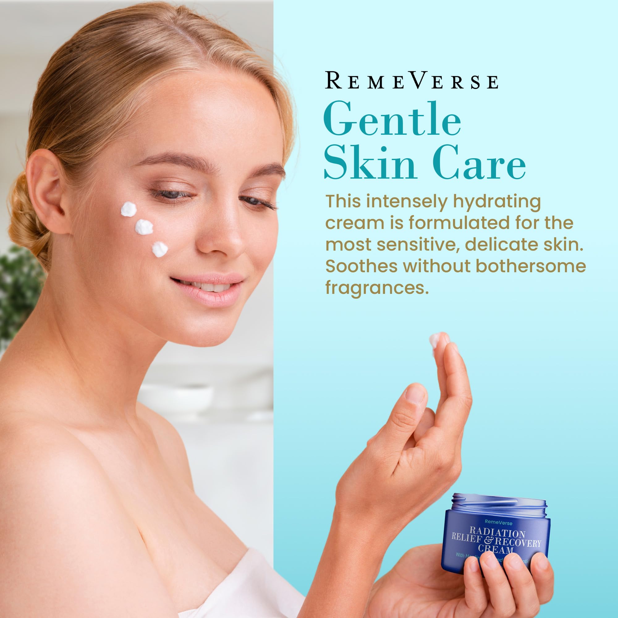 RemeVerse Radiation Cream – Unscented Hydration with Hyaluronic Acid, Peptides & Calendula (6 oz)