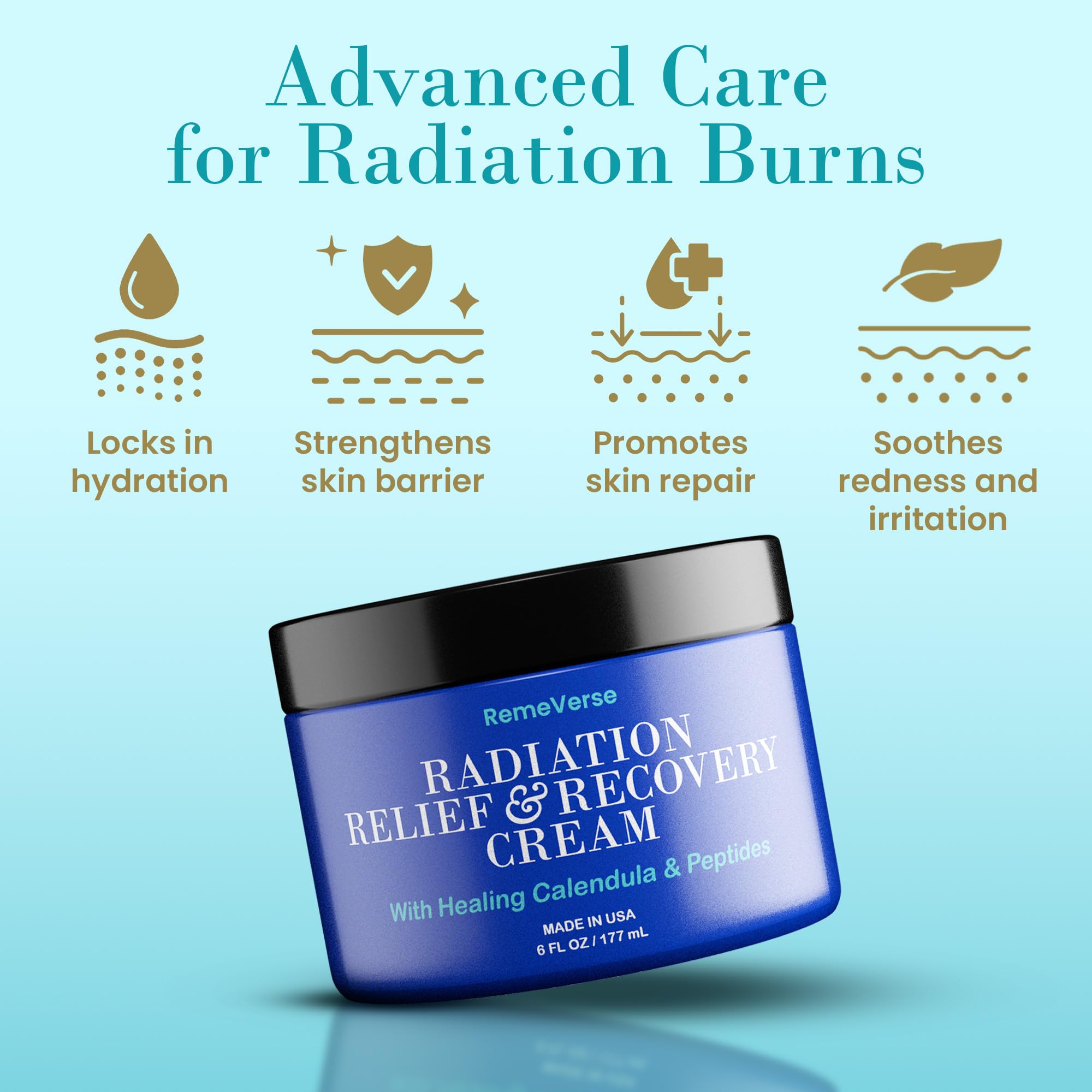 RemeVerse Radiation Cream – Unscented Hydration with Hyaluronic Acid, Peptides & Calendula (6 oz)