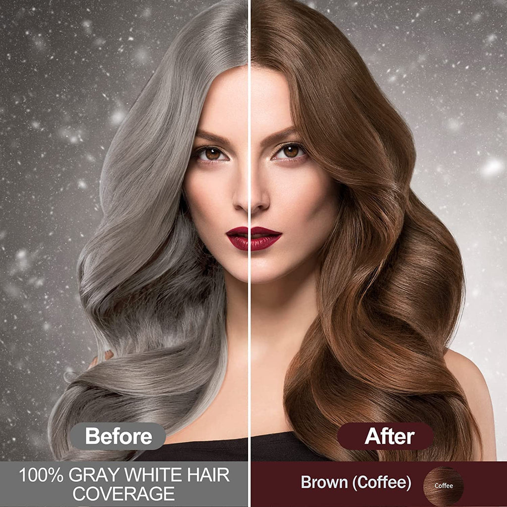 Remocc Instant Brown Hair Dye Shampoo – 3-in-1 Gray Coverage, Herbal 500ml