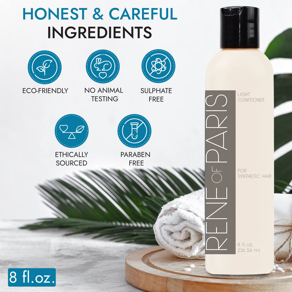 Rene of Paris Hair Conditioner for Synthetic Wigs & Extensions (8 oz) | Detangles, Shine, Protects