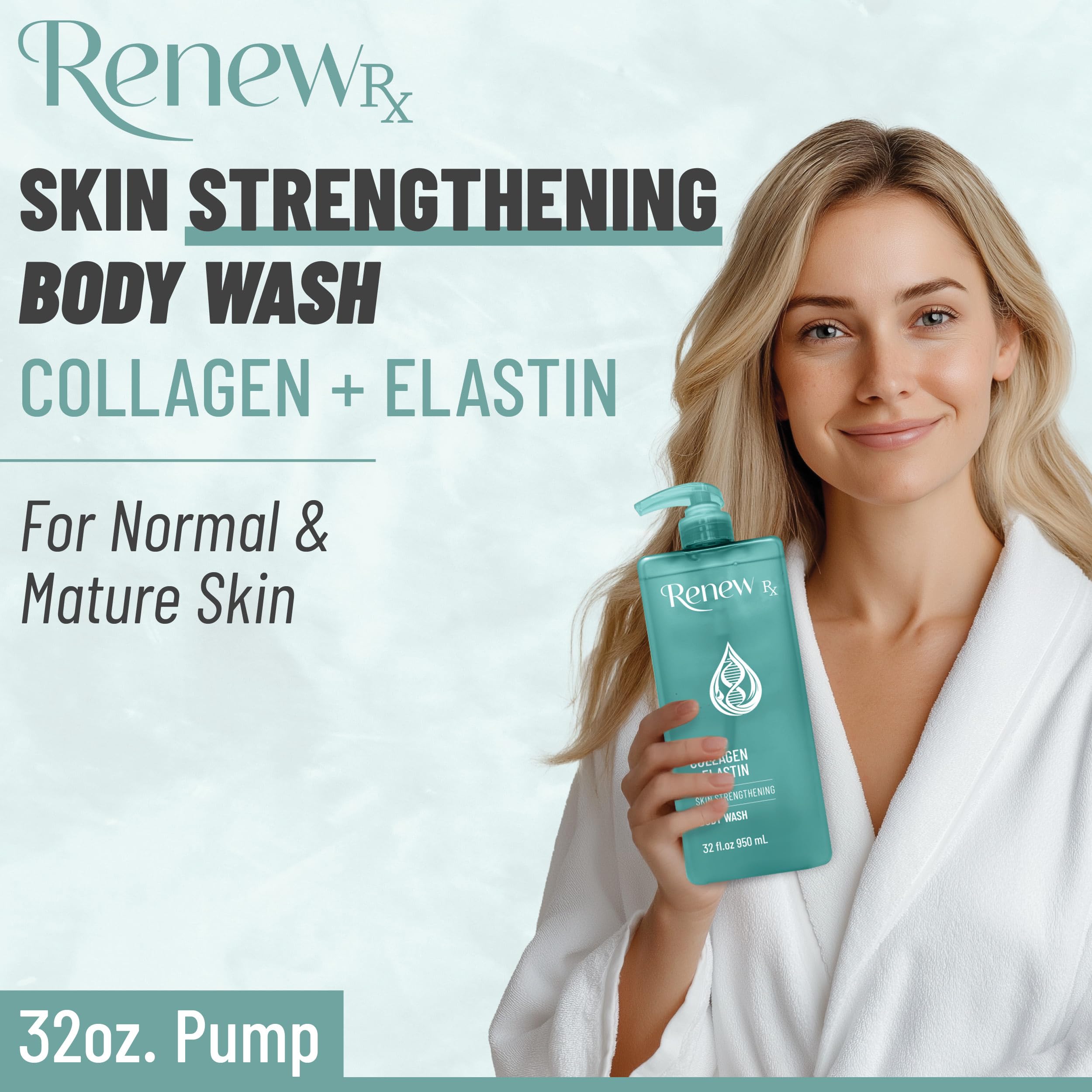 RENEW RX Collagen + Elastin Body Wash – Firming, Hydrating Cleanser (32 oz) | Vegan Skincare