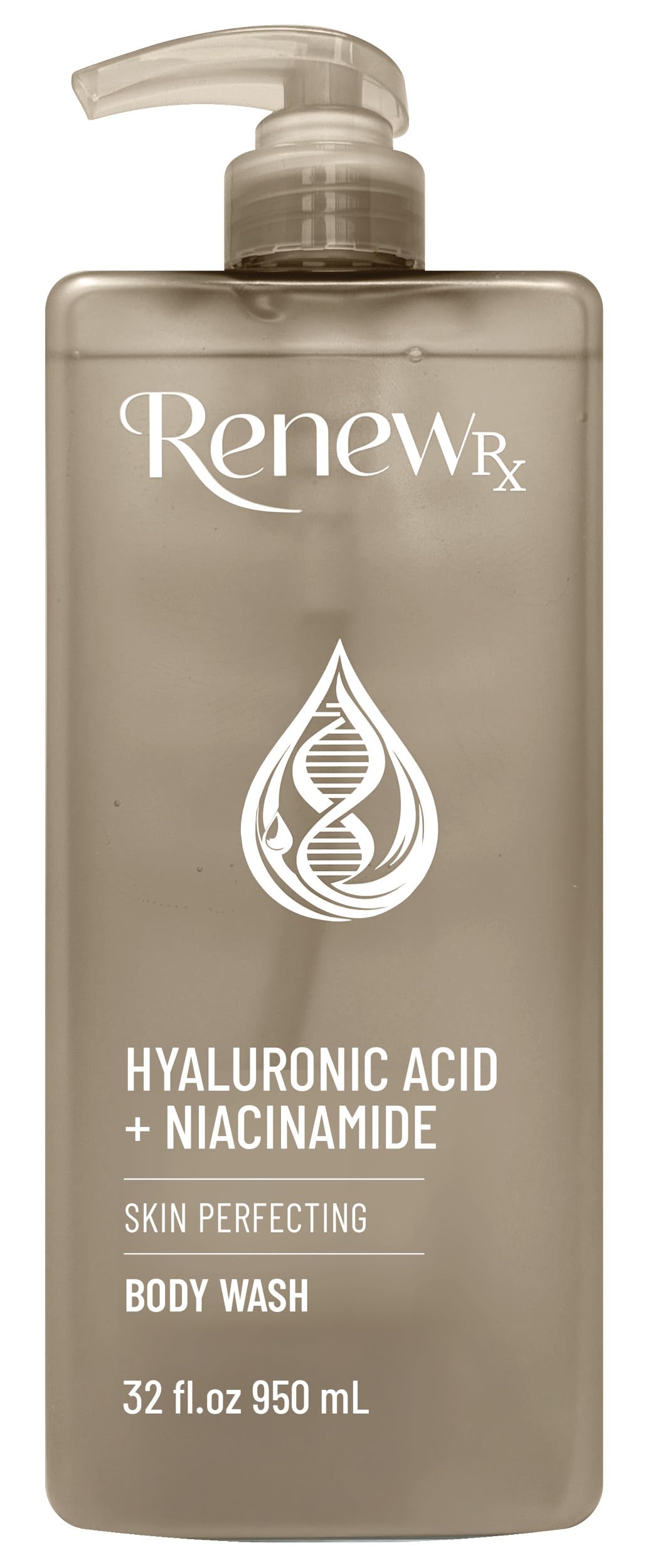 RENEW RX Hyaluronic Acid and Niacinamide Body Wash – Hydrating, Brightening, Vegan (32 oz)