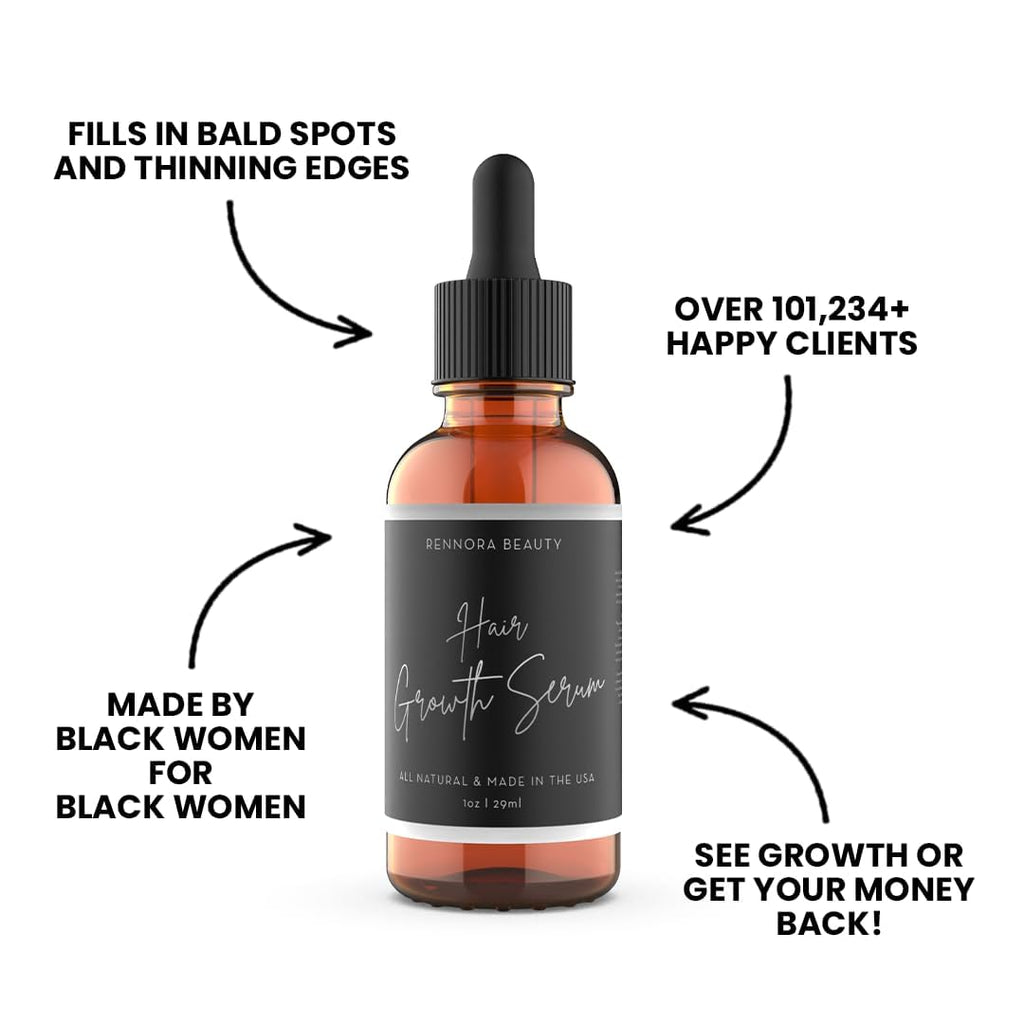 Rennora Hair Growth Serum – Organic Herbs & Natural Vitamins (30 Day Supply, 1 Pack)