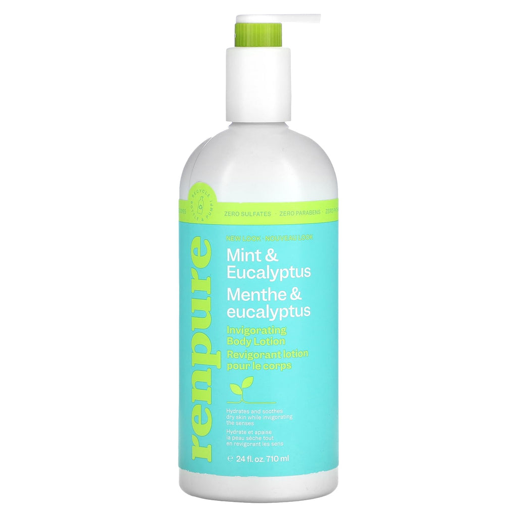 Renpure Fresh Mint & Eucalyptus Invigorating Body Lotion – Rich, Silky Hydration (24 oz)