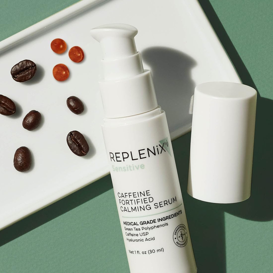 Replenix Medical-Grade Caffeine Fortified Calming Serum with Hyaluronic Acid for Sensitive Skin | 1 Fl. Oz