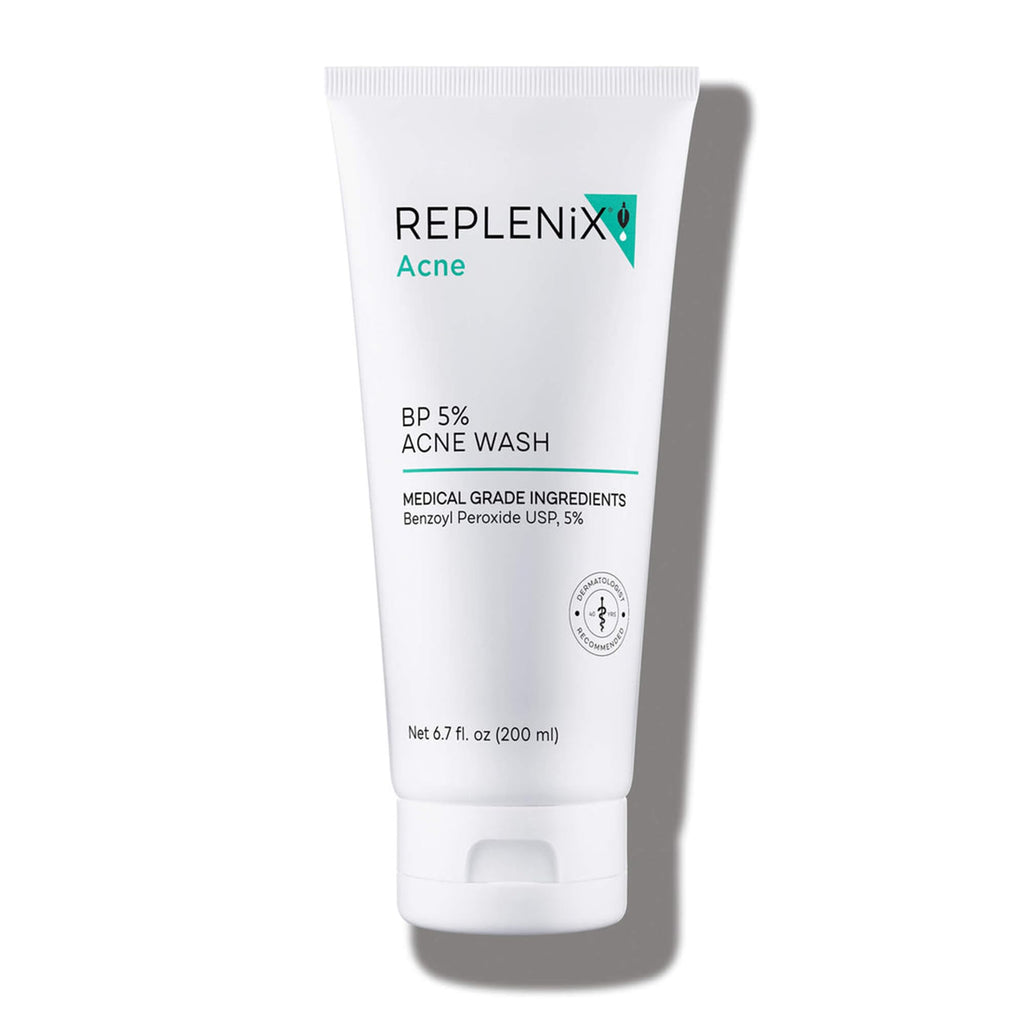 Replenix BP Acne Face Wash – 6.7 Fl Oz, 5% Benzoyl Peroxide, Non-Oily Dermatologist-Grade Acne Cleanser