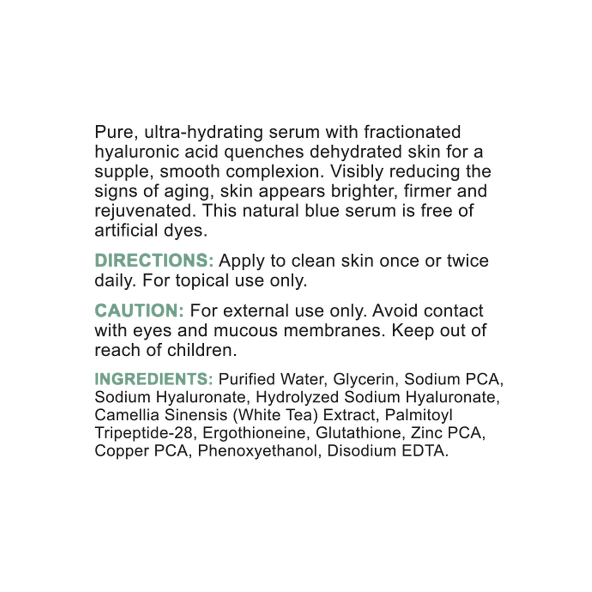 Replenix Pure Hydration Hyaluronic Acid Serum — Medical Grade Hydration, 1 oz