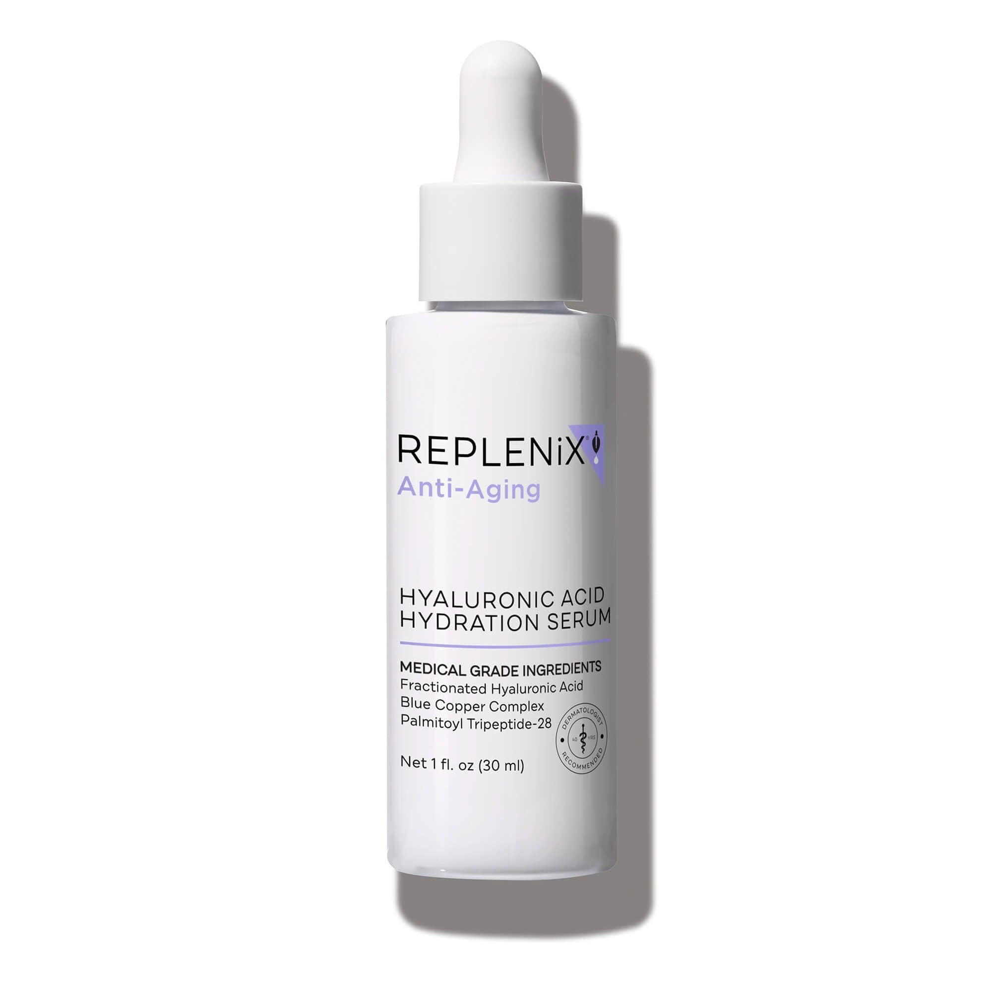 Replenix Pure Hydration Hyaluronic Acid Serum — Medical Grade Hydration, 1 oz