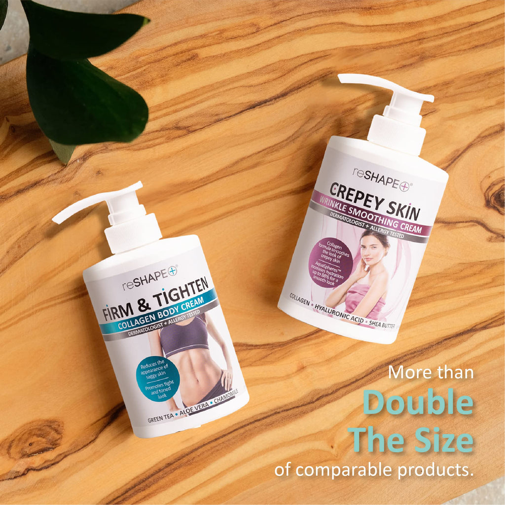 Reshape+ Collagen Body Cream + Crepey Skin Treatment Set — Hydration & Firming (15 oz x 2)