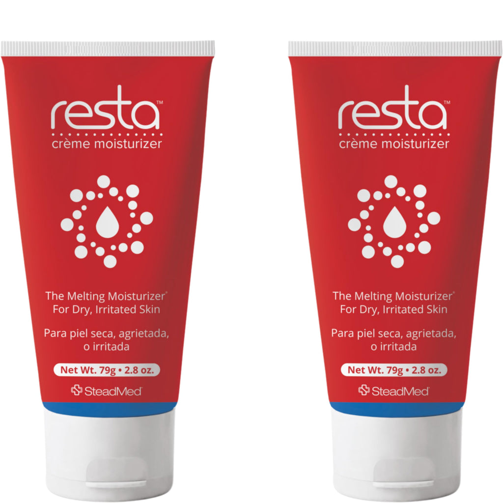 Resta Creme Moisturizer – Intensive Hydration for Dry & Sensitive Skin, Unscented, 2.8 oz (Pack of 2)