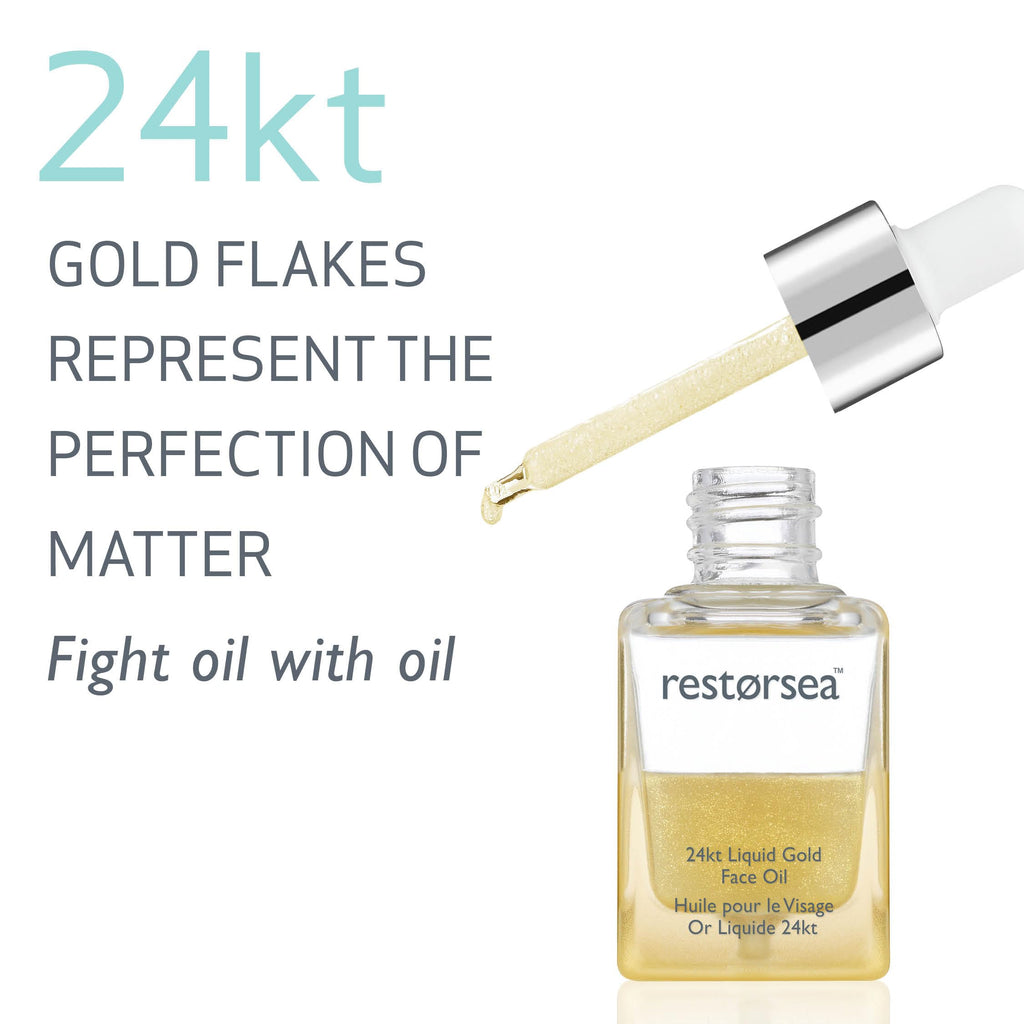 Restorsea 24kt Liquid Gold Face Oil – Balances Oily & Dry Skin | Hydrates & Non-Comedogenic