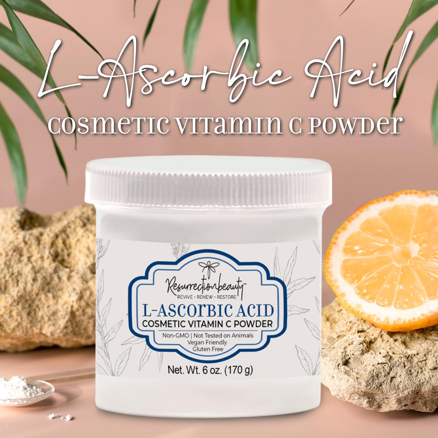 RESURRECTIONbeauty 100% Pure L-Ascorbic Acid Powder – DIY Vitamin C Skincare for Serums, Masks, and More | 6 oz