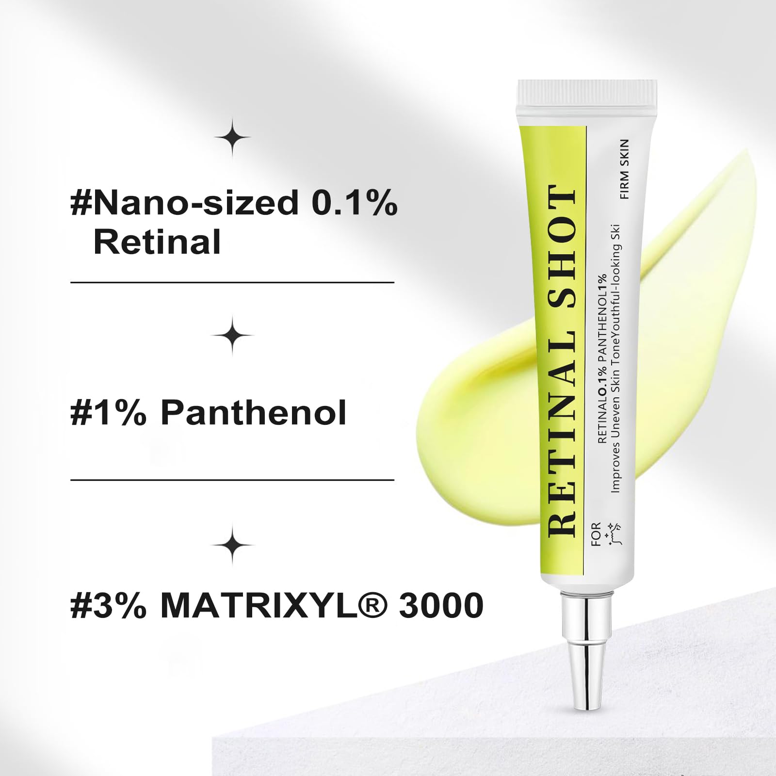 RETINAL SHOT Tightening Booster: Pore Minimizer & Wrinkles Reduction with Retinol 0.1% + Panthenol 1% (2pcs)