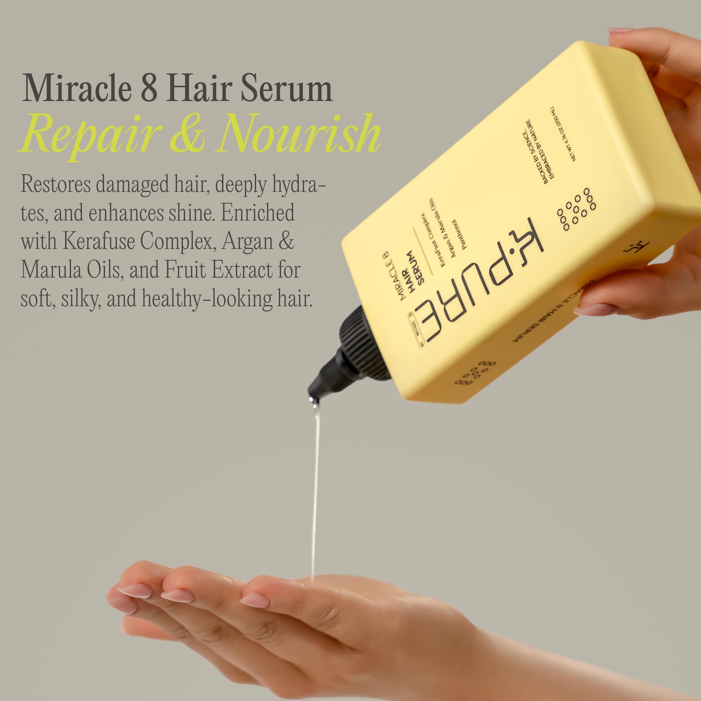 Rev320 Miracle 8 Keratin Hair Serum by K-Pure — Instant Deep Conditioning, Frizz Control, Shine