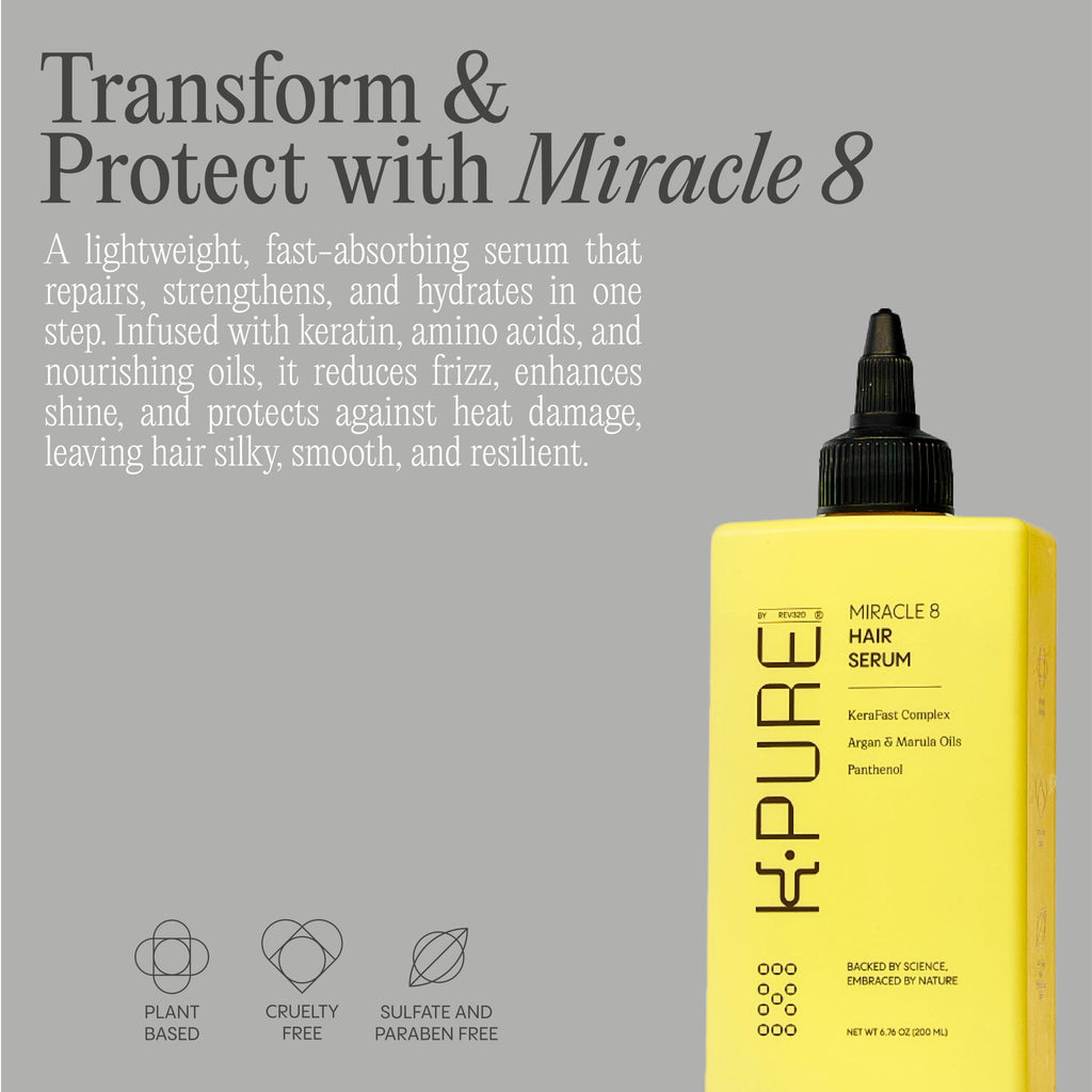 Rev320 Miracle 8 Keratin Hair Serum by K-Pure — Instant Deep Conditioning, Frizz Control, Shine