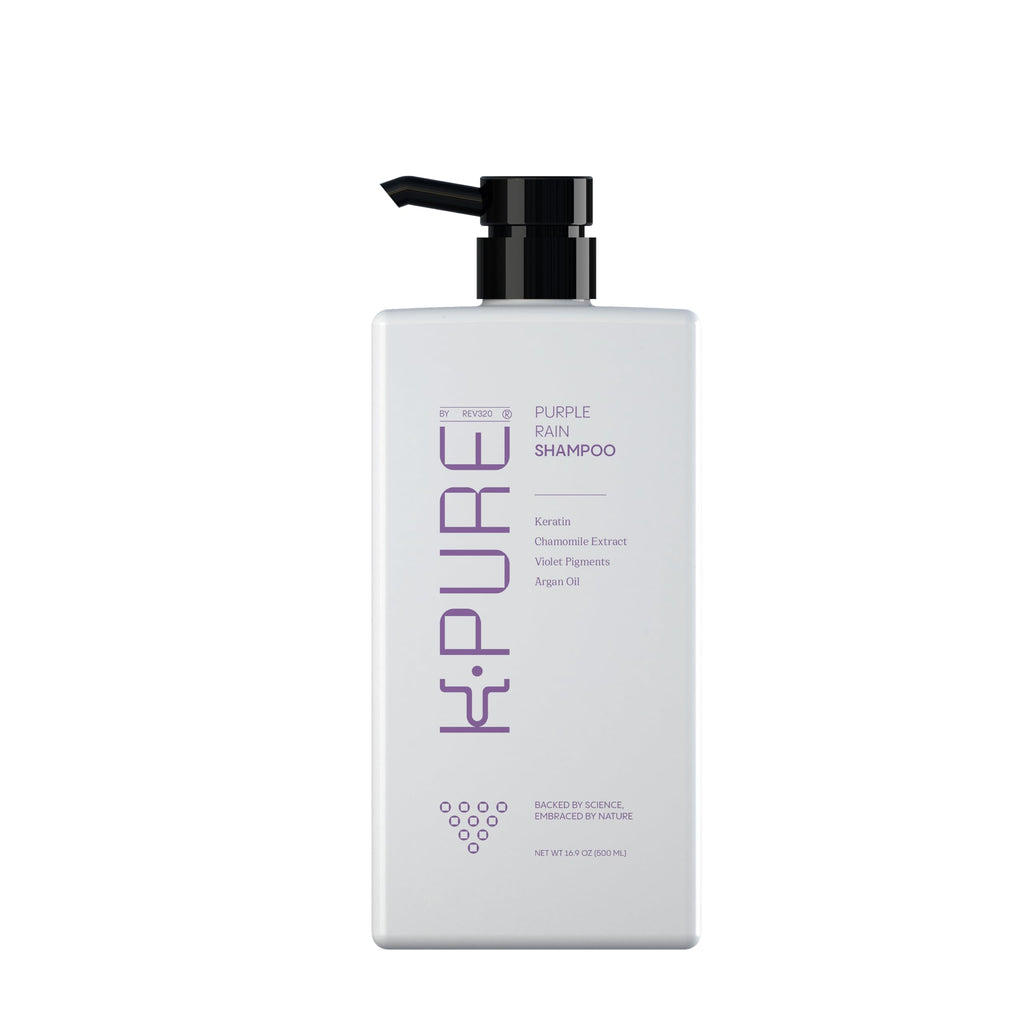 Rev320 Purple Rain Keratin Shampoo by K-Pure – Sulfate/Paraben Free, Anti-Brass Purple for Blonde, Silver & Gray Hair
