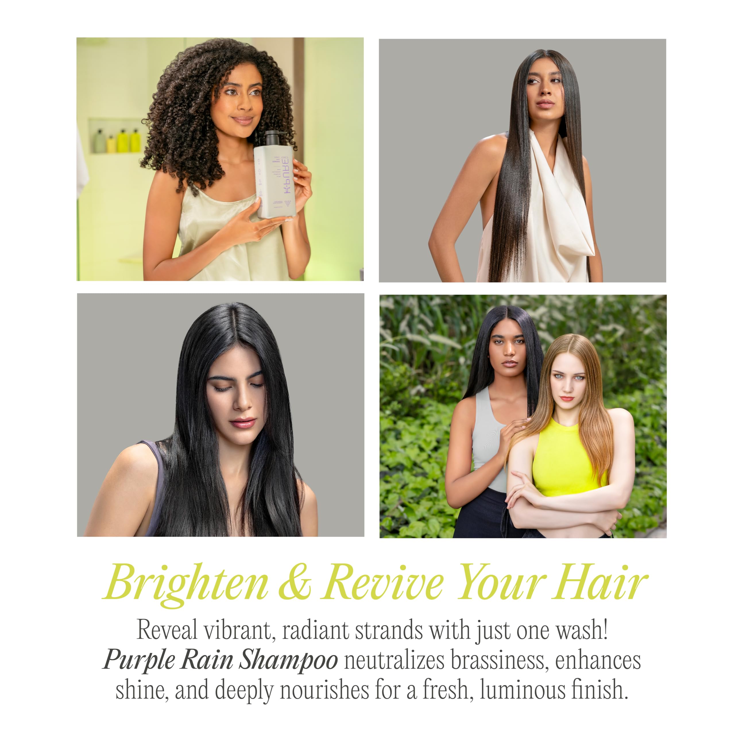 Rev320 Purple Rain Keratin Shampoo by K-Pure – Sulfate/Paraben Free, Anti-Brass Purple for Blonde, Silver & Gray Hair