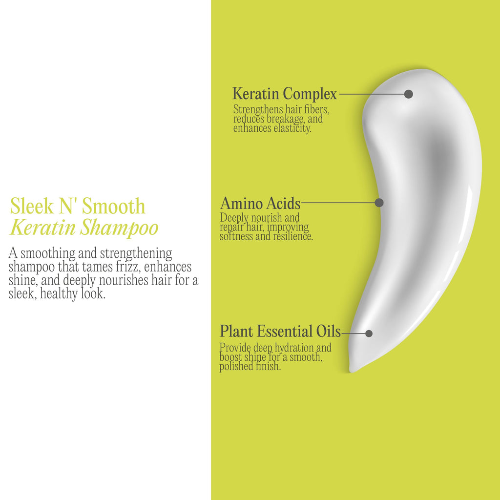 Rev320 Sleek N' Smooth Keratin Shampoo by K-Pure – Anti-Frizz, Strength & Shine (Sulfate & Paraben Free)