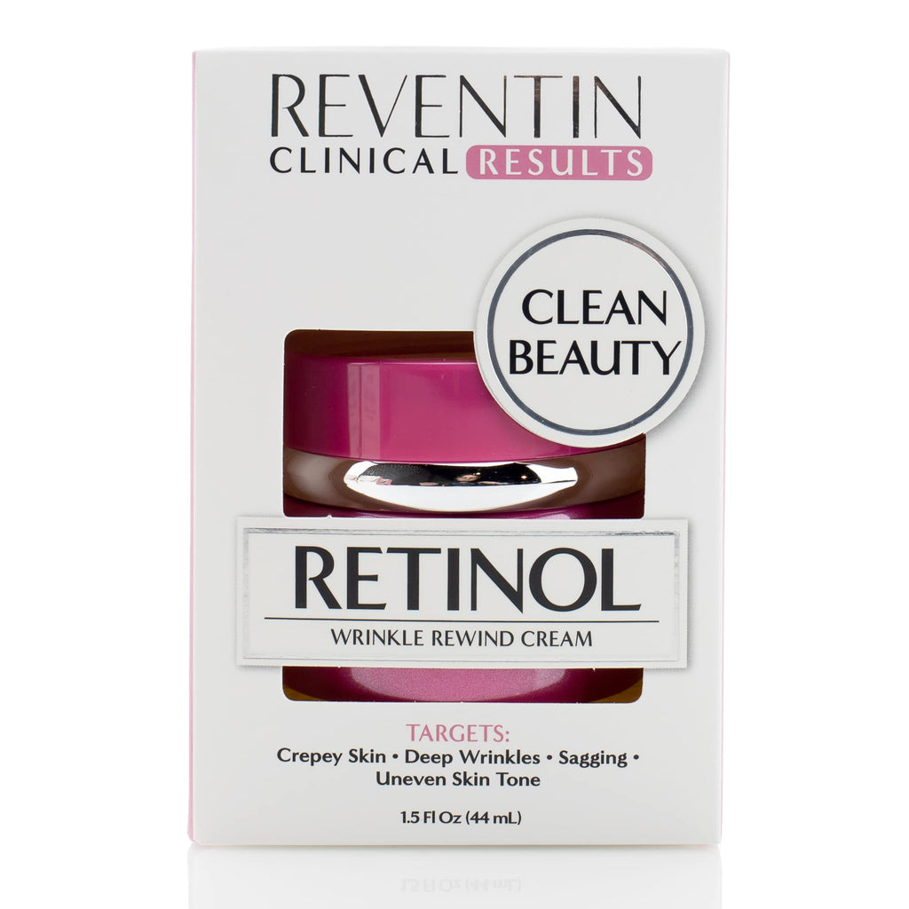 Reventin Clinical Results Retinol Wrinkle Rewind Night Cream – Anti Aging Moisturizer with Aloe Vera, Vitamin E, Niacinamide | 1.5 Fl Oz